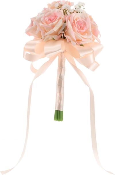Kunstbloemen Bruidsboeket - Nepbloemen Decoratie - Bruiloft Accessoire - Realistisch Uiterlijk - 23x17x16 cm - Meerdere Kleuren