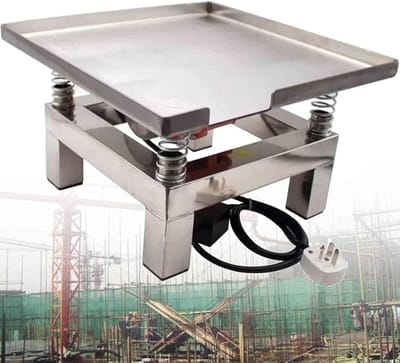 Trilplaat Beton - Schudtafel - Gieten van Mallen - Roestvrij Staal - 35x35cm - Zilver
