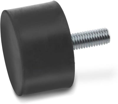 Set van 10 Stootbuffers Rubber M6 met Schroef - Zwart - Trillingsdemping en Eindstop