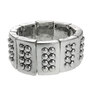 Behave - Rekarmband dames - Zilverkleur bolpatroon - Retro stijl
