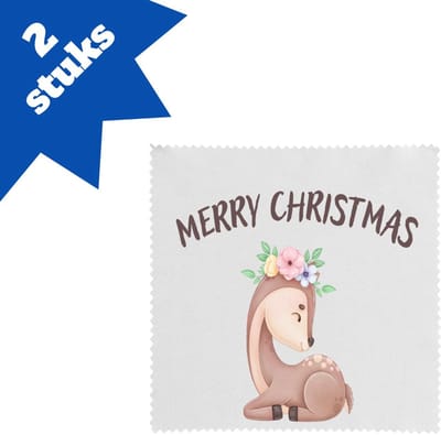 Akyol - kerst rendier brillendoekjes - Kerstmis - kerst beker - winter - kerst - christmas - kerst cadeau - 17,8 bij 17,8 cm - 2 stuks