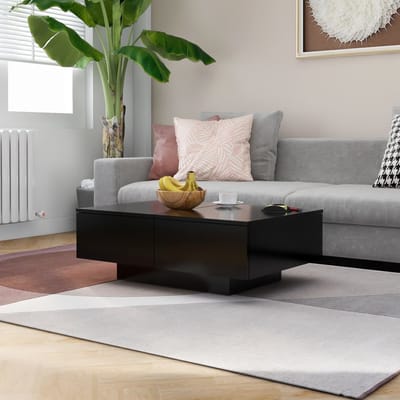 vidaXL - Salontafel - 90x60x31 - cm - bewerkt - hout - zwart