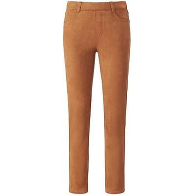 Broek zonder sluiting pasvorm Sylvia Van Peter Hahn bruin