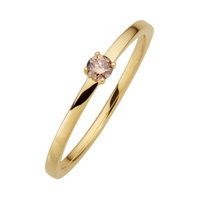 Orolino Ring 585/-Gelbgold glanz 1 Brill. 0,10ct. braun