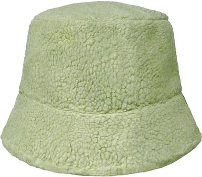 Haarsoires Bucket Hat Hoedje – Teddy Stof – One Size – Groen - Vissershoedje - voor Dames & Heren