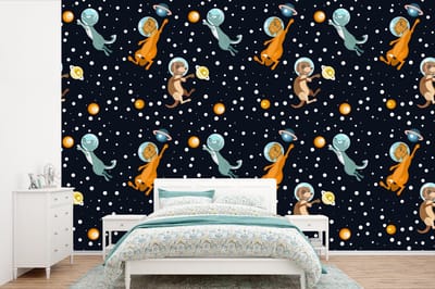 Behang - Fotobehang Planeten - Hond - Patroon - Breedte 360 cm x hoogte 240 cm