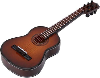 Houten Miniatuur Gitaar Model met Standaard Decoratie voor Thuis en Kantoor