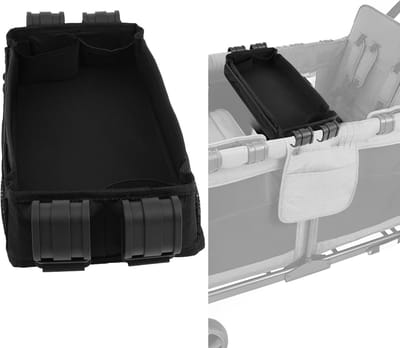 Famanu - Kinderwagen snacktray, afneembaar dienblad 40,5 x 20,5 cm, voor bolderkar of buggy