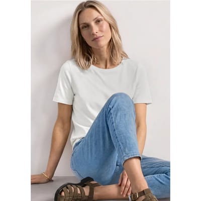 Basic Shirt met ronde hals in Unifarbe