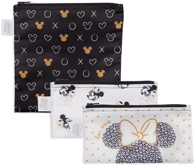 Bumkins - Reusable Snack Bag | Herbruikbare Snackzakjes (3 stuks) - Disney Love, Minnie
