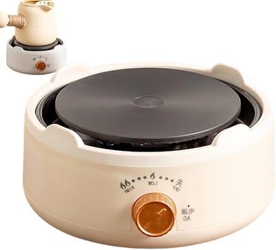 Elektrisch fornuis - Kookplaat Brander - Compact Koken - Snelle Verwarming - 16.4B x 9.1D cm - Wit