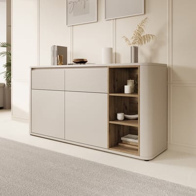 Meubella - Bijou - Dressoir - Beige - 160x41x83 cm