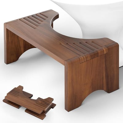 Opvouwbare toiletkruk - Houten poepkruk - Comfortabele houding - Duurzaam acaciahout - 175 cm hoog - Natuurlijk hout