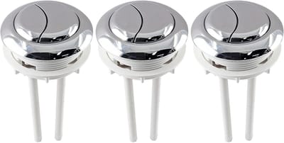 Toilet Spoelknop - Dubbele Knop - Toilet Reparatie - Universele Pasvorm - Diameter 58 mm - Zilver
