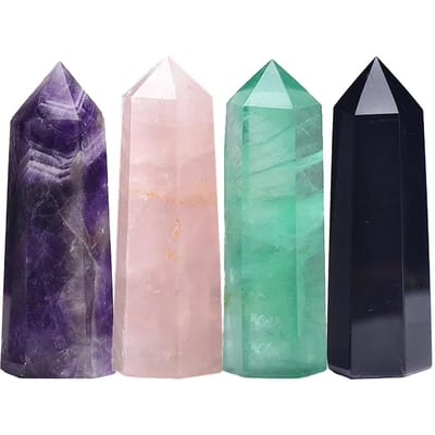 Natuursteen En Kristal Enkele Punt Staaf Reiki Genezing Rozenkwarts Amethist Toren Mineraal Gepolijste Steen Ambachten Woondecoratie 5-6cm tall