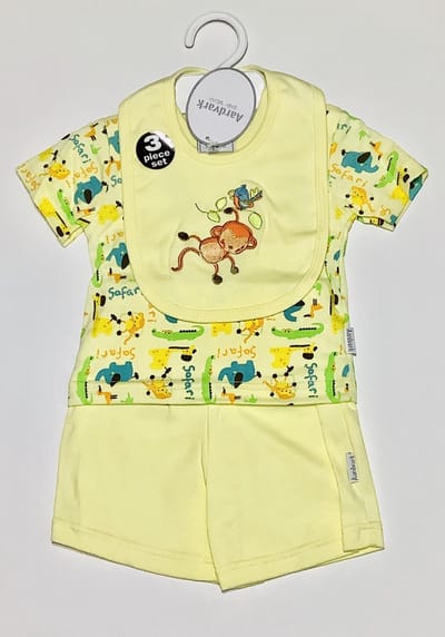 Aardvark 3-delige Baby Zomer Set - Geel - 6-9 Maanden - Maat 68/74