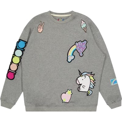 Diadora Sweatshirt met ronde hals en eenhoornmotief voor kinderen (Grijze Melange)