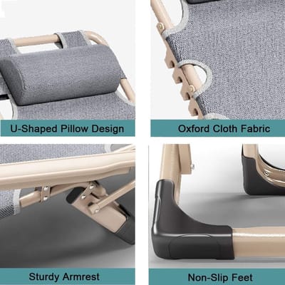 Opvouwbare Ligstoel - Verstelbare Lounger - Buiten Ontspannen - Compact Opvouwbaar - 65x98 cm - Zwart