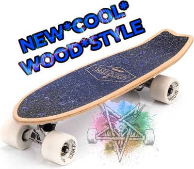 Meteor Skateboard Spaceman - antislip deck, zachte wielen 82A, 8-laags esdoorn, geschikt voor stadsritten