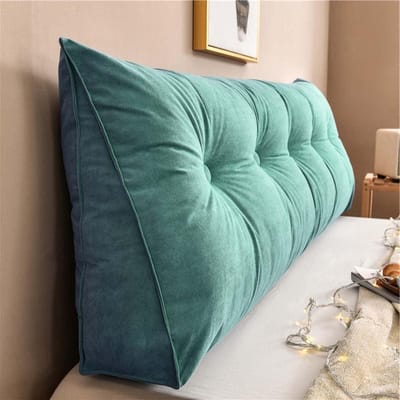 Wigvormig Kussen - Leeskussen Rugsteun - Ontspannen Lezen - Afneembare Hoes - 150x50x20cm - Turkoois