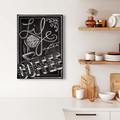 Canvas print DD123135 LifeAndCoffee A.S. Création 0,5 x 0,7 m Zwart / Antraciet Kantoor Hal/Gang Keuken Slaapkamer Woonkamer