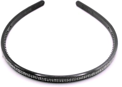Diadeem smal zwart met strass