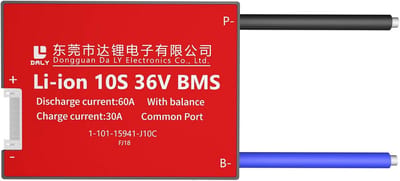 BMS Lithium-ion Accu Beschermmodule PCB 10S 36V 60A met Balans Kabels