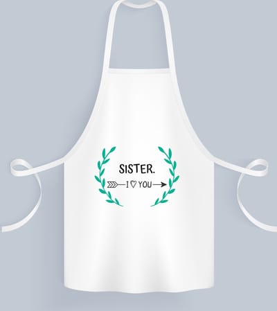 Akyol - sister i love you Keukenschort - Zus - de liefste zus - verjaardag - cadeautje voor zus - zus artikelen - kado - geschenk - 82 bij 71 cm