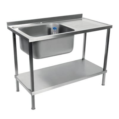 Holmes Enkele Spoelbak Rechterhand Afdruiprek - Holmes DR380 - Horeca & Professioneel - Horeca & Professioneel