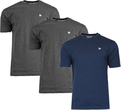 3-Pack Donnay - T-shirt (Vince) - Sportshirt - Heren - Charcoal-marl/Navy/Charcoal-marl (271) - maat S