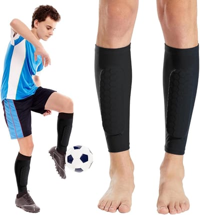 Voetbalscheenbeschermers voor mannen, vrouwen en jongeren - Ademend en schokbestendig - Comfortabele kuitbeschermers tegen blessures