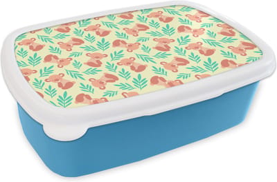 Broodtrommel Blauw - Lunchbox - Brooddoos - Jungle - Patronen - Koala - Dier - 18x12x6 cm - Kinderen - Jongen