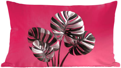 Sierkussens - Kussentjes Woonkamer - 60x40 cm - Bladeren - Rond - Roze