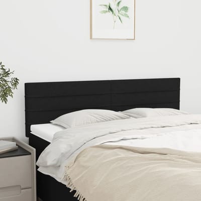 vidaXL - Hoofdborden - 144x5x78/88 - cm - stof - zwart