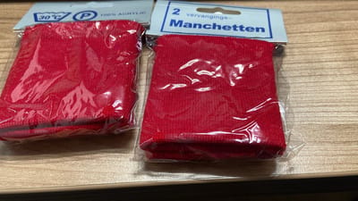 vervangings manchetten rood 2stuks manchet boordstof