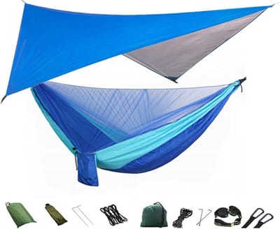 Camping Hangmat - Reis Hangmat - Outdoor Ontspanning - Verstevigd met drievoudige stiksels - 290 x 140 cm