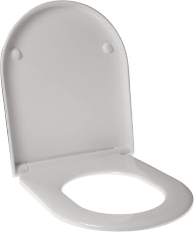 Toiletbril Deksel - WC Zitting - Badkamer Vernieuwing - Aseptisch Duroplast Materiaal - 43.5 x 35.6 cm - Wit Lichtblauw