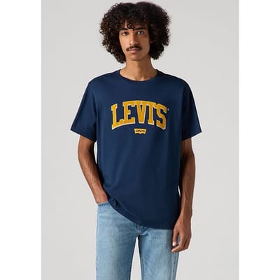 Levi's Lses Printed T-shirt Navy Maat: S | T-shirts met Print Outlet | Heren | Blauw