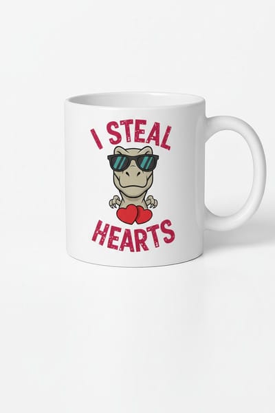 Dino 'I STEAL HEARTS' Mok met T-Rex & Zonnebril - Grappig Liefdes Cadeau