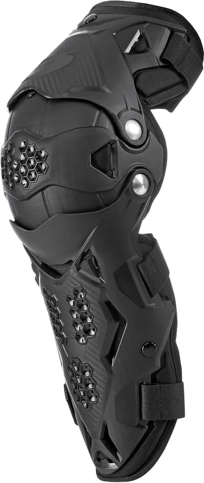 Kniebeschermers - Scheenbeschermers - Motocross - Dubbel Scharniersysteem - One Size - Zwart