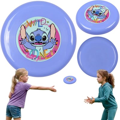 DISNEY Stitch Vliegende schijf voor kinderen, FRISBEE, schijf om mee te spelen in de tuin 23 cm