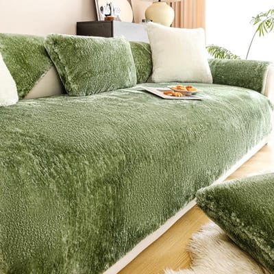 Winter Verdikte Schapenvachtachtige Pluche Bankkussen Betaalbare Luxe Stijl Hoogwaardige Bankhoes Europese Stijl Eenvoudige Bankhanddoek Volledige Hoes Doek 70*90cm