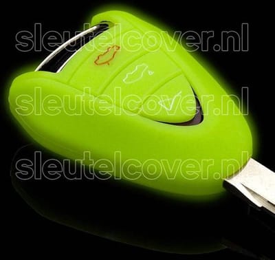 Autosleutel Hoesje geschikt voor Porsche - SleutelCover - Silicone Autosleutel Cover - Sleutelhoesje Glow in the dark / Lichtgevend