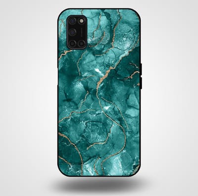 Smartphonica Telefoonhoesje voor OPPO A52 / A72 4G / A92 met marmer opdruk - TPU backcover case marble design - Goud Groen geschikt voor Oppo A52;Oppo A72;Oppo A92