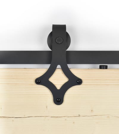 Schuifdeursysteem Ruit – Zwart – Complete set – 200 cm rail (2x100 cm) – Decoratief schuifdeurbeslag