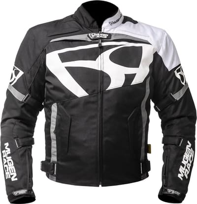 MUGENRACE Aggressore-T Zwart Wit Waterdichte Textieljas - Jas