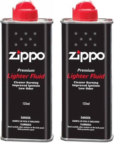 Zippo Aansteker Vloeistof – 2 x 125 ml (Origineel) + 1x Zippo Vuursteentjes (6st.) & 1x Lont