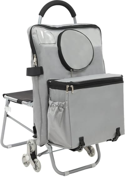 MakkelijkMooi Schildertrolley met Zitje en Opbergtas - Trolley - Driewielige Wieltjes - Comfortabele Zitplaats - Opbergtas/Rugtas
