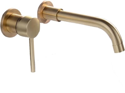 Wandmontage Kraan - Wastafelkraan Keuken - Badkamer Vernieuwen - Draaibare Uitloop - Standaard G 1/2" - Geborsteld Goud