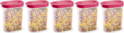Plasticforte Voedselcontainer strooibus - 5x - roze - inhoud 1 liter - kunststof - 15 x 7 x 19 cm